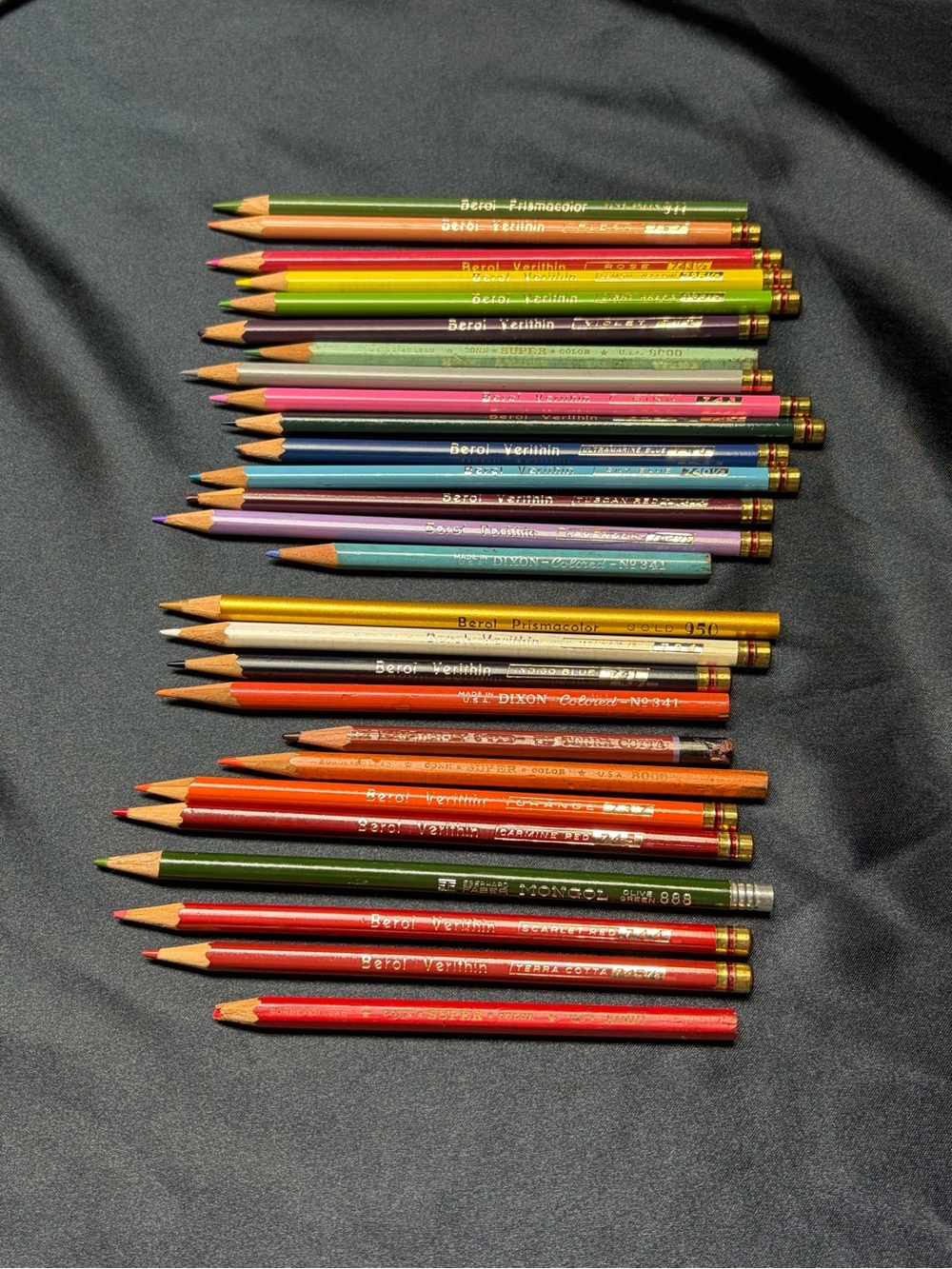 Vintage Berol Verithin Prismacolor Colored Pencils Mixed Lot USA Artist Drawing